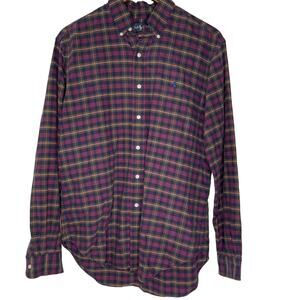 Ralph Lauren Shirt Mens Medium Plaid Button Down Classic Fit Multicolor Preppy